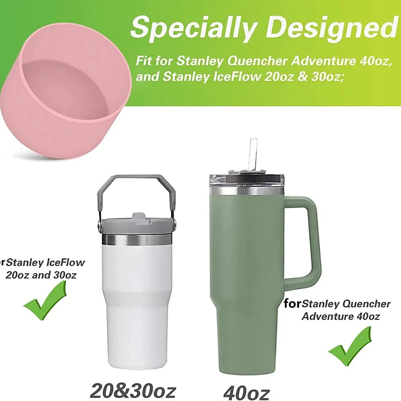 7,5 cm Silikon-Stiefelboden-Hülle für Stanley 40oz Tumbler Quencher Adventure und Ice Flow Flip 30 Oz 20 Oz Wasserflasche