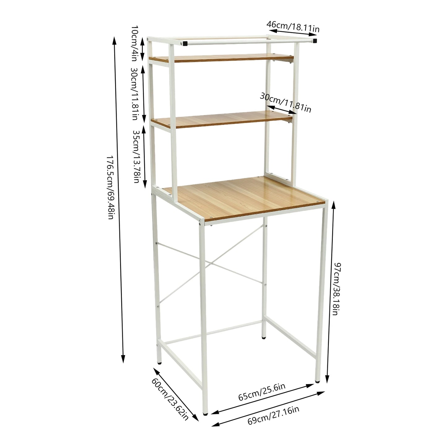 3 Tier Washer and Dryer Storage Shelf,  Bathroom Space Saving Organizer Rack, Space Saver Standing Rack Multicolor