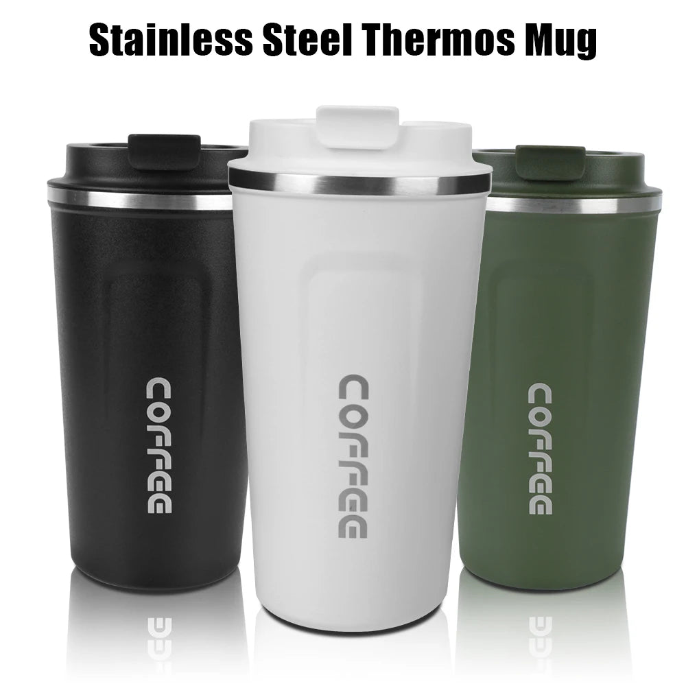 Thermo Cafe Double Stainless Steel Coffee Mug for Tea Water Coffee 380/510ML Leak_Proof Travel Thermo Cup Car Thermos Mug