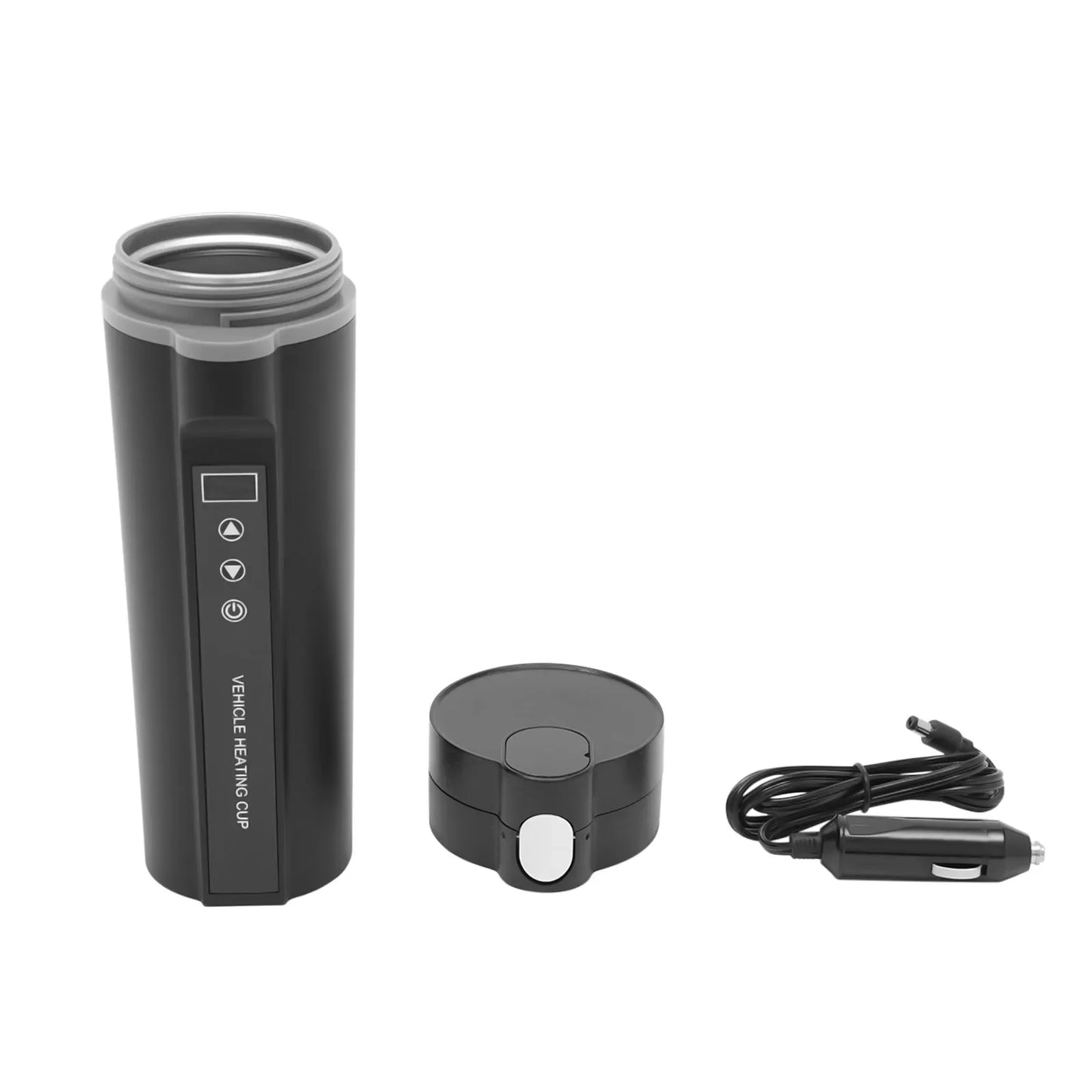 12V-24V 450ml Car Electric Kettle Heating Kettle Electric Travel Thermoses for Coffee Tea Milk 70-100W BPA-free Black