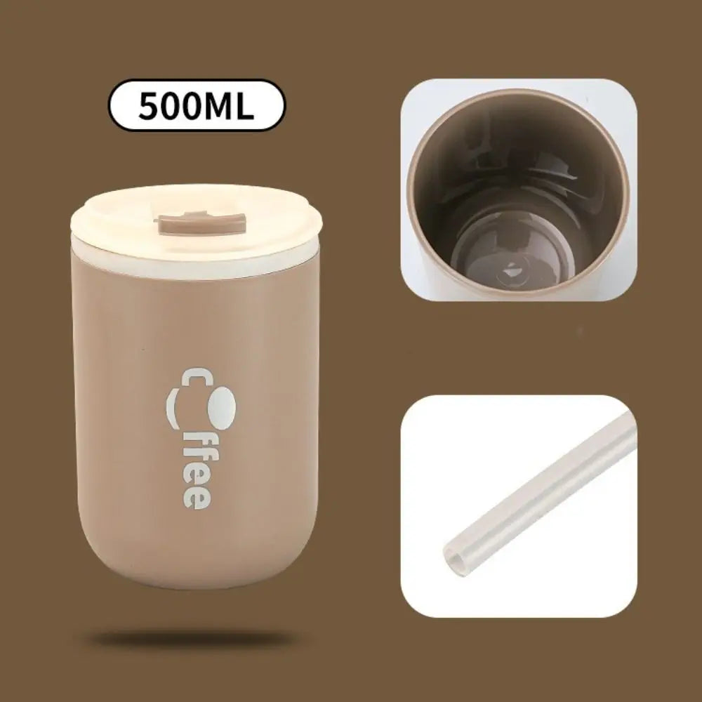 16.9oz Stainless Steel Thermos Cups Coffee Thermal Mug Leak-Proof Travel Car Vacuum Flask Insulated Cup Milk Tea Water Bottle