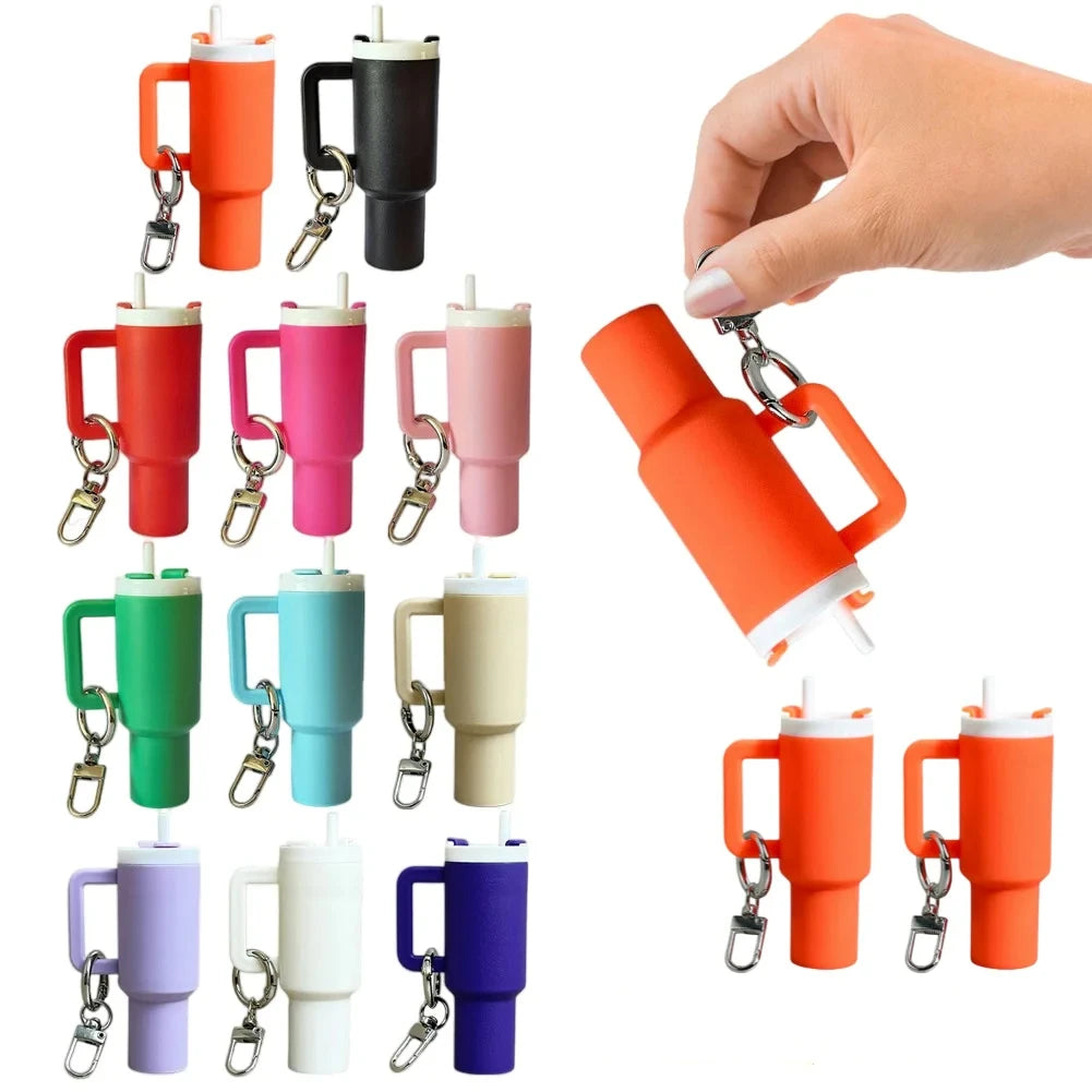 Mini Cup Keychain Keychain for Lip Balm Cute Tumbler Key Ring Handbag Charms Key Ring for Stanley Water Bottle Accessories