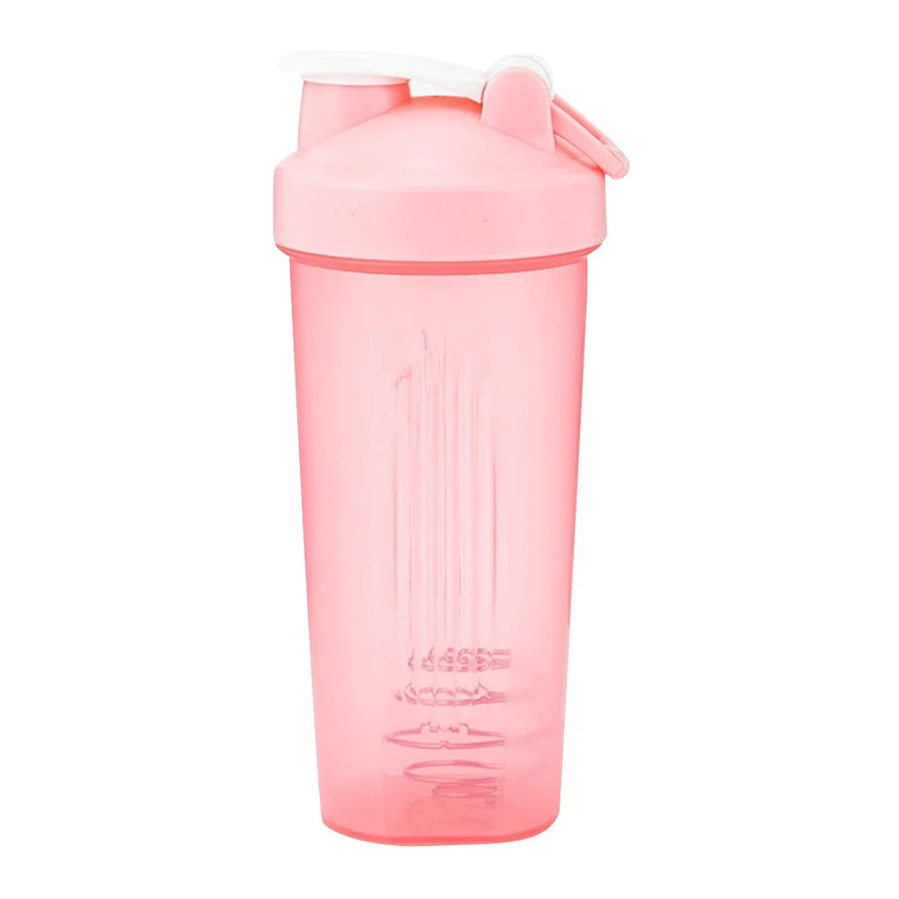 Tragbare Proteinpulver-Shaker-Flasche, 600 ml, auslaufsichere Wasserflasche für Fitnessstudio, Fitnesstraining, Sport-Shaker-Mischbecher mit Skala