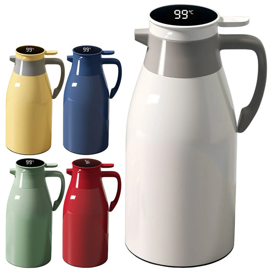 1/2L Thermos Glas Liner Vakuum Flaschen Große Kapazität Wasser Flasche Küche Thermal Wasserkocher Haushalt Digital Display Kaffee