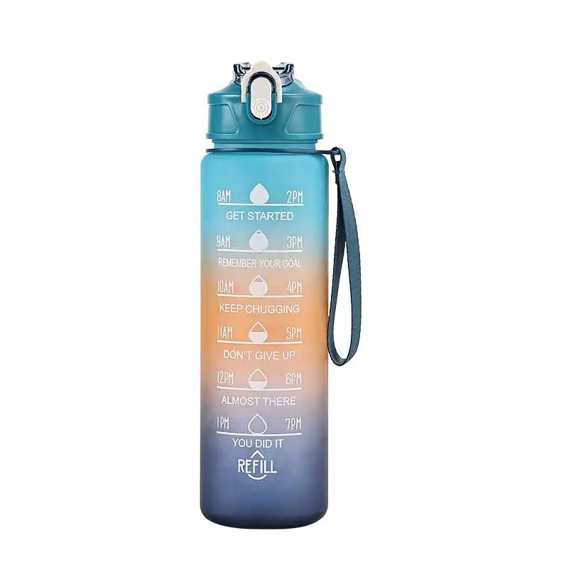 Sports Water Bottle with Time-Tracking Straw Leak Proof Locking Flip Cover for Easy Carry Ideal for Outdoor Adventures