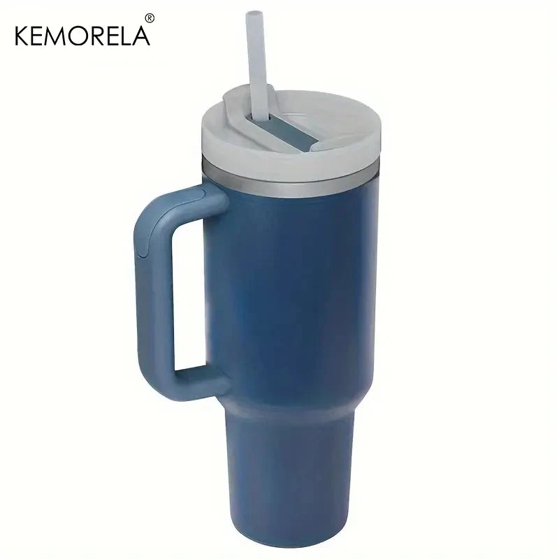 KEMORELA Tumbler With Handle Lid Straw Stainless Steel Water Bottle 887/1182ML Vacuum Thermos Cup Travel Car Coffee Mug - Gabriel