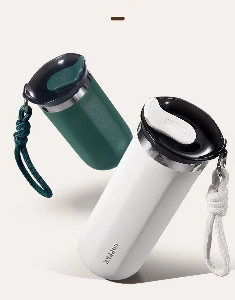 Thermos-Wasserflasche, isolierter Vakuumbecher, Edelstahlbecher, Thermo-Kaffeebecher mit Deckel, hält kalte und heiße Getränke, doppelwandig