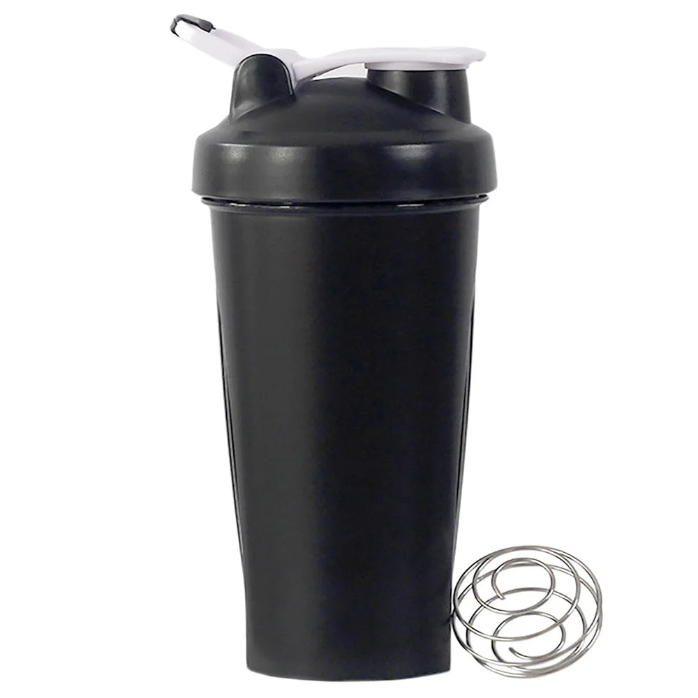 1pc Portable Protein Shaker 600ml Fitness Bottle with Wire Whisk Ball for Fitness Enthusiasts Athletes Perfect For Outdoor Gym