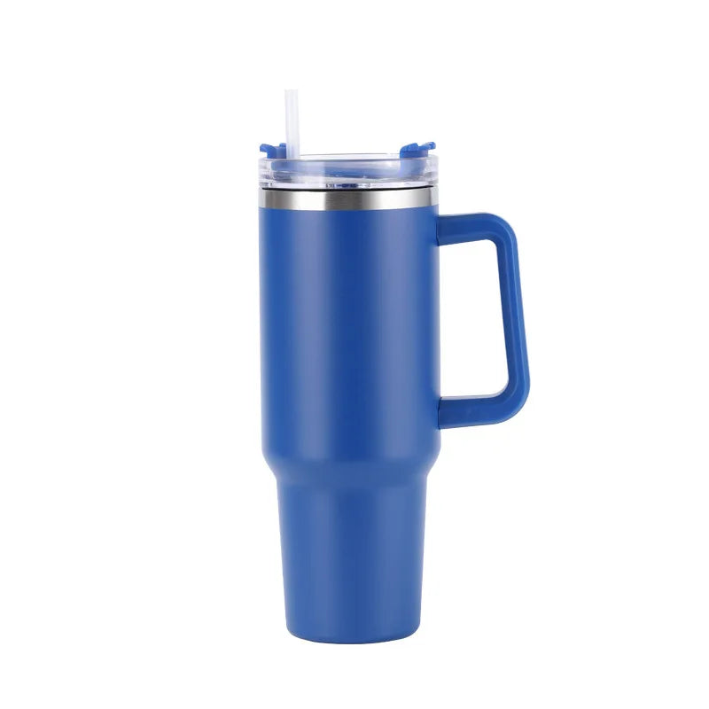 40oz Stainless Steel Insulated Water Bottle With Handle Drinking Cups Keeps Cold Tumbler With Lid Straw Mug for Summer Outdoor