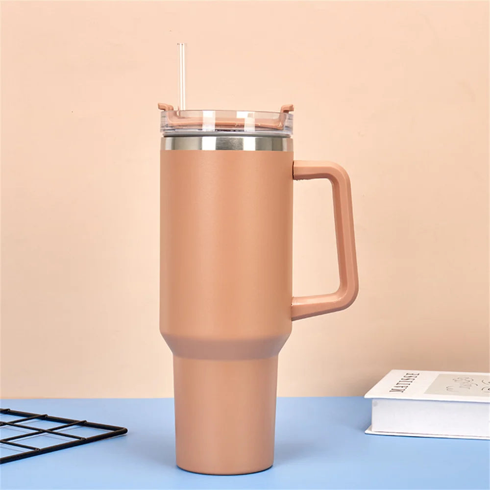 40oz Tumbler Vakuumisolierte Thermoskanne Benutzerdefinierte Reisebecher Edelstahl Wasserflasche Kaffeebecher mit Griff Outdoor Drinkware