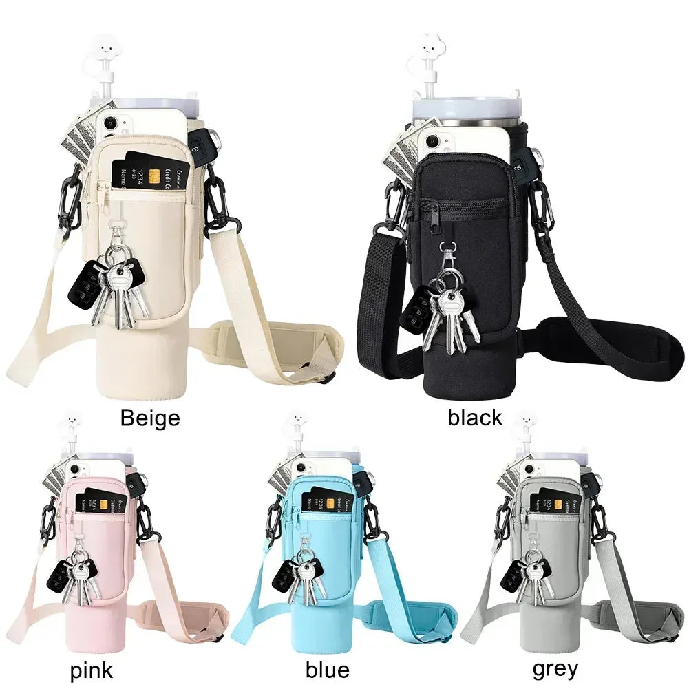 40oz Water Cup Holder Bag Diagonal Straddle Water Cup Shoulder Strap Mobile Phone Bag Card Bag Ordinary Key tool Cup Accessories