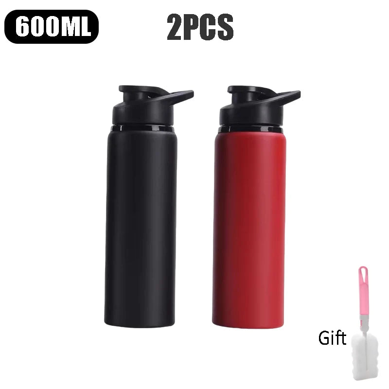 600ml Large Capacity Stainless Steel Sports Water Bottle for Outdoors Camping Cycling My Leak-proof Bike Travel Bottle