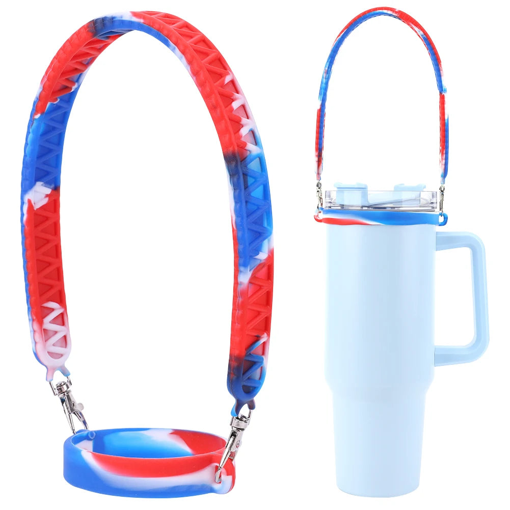 Silicone Water Bottle Strap Fit Most 8-40oz Bottle Water Bottle Sling Water Bottle Holder for Stanley Cup Accessories