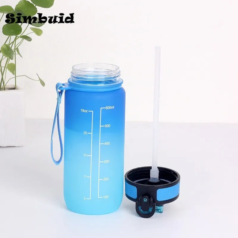 1 Liter Large Capacity Sports Water Bottle Leak Proof Colorful Plastic Cup Drinking Outdoor Travel Portable Gym Fitness Jugs