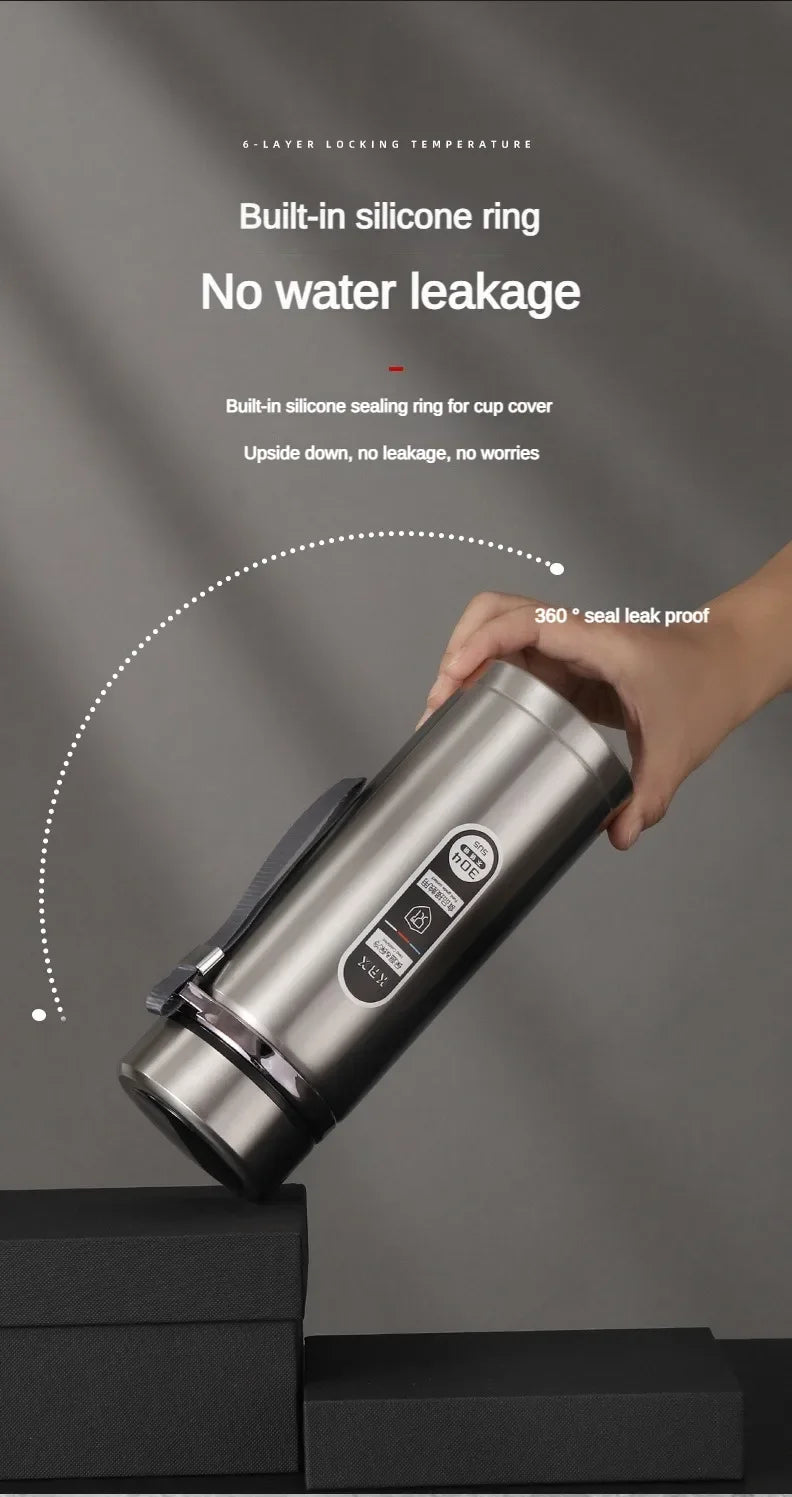 500ML-1Liter Stainless Steel Thermos Bottle with LED Temperature Display Sus304 Tea Water Bottle Vacuum Flask Portable Cups