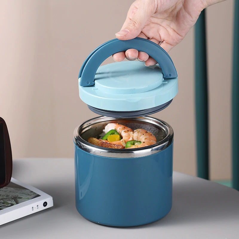 Lunch Box Student Food Containers Soup Jar Stainless Steel Insulated Rice Bucket Circular Large Capacity Breakfast Cup Soup Cup