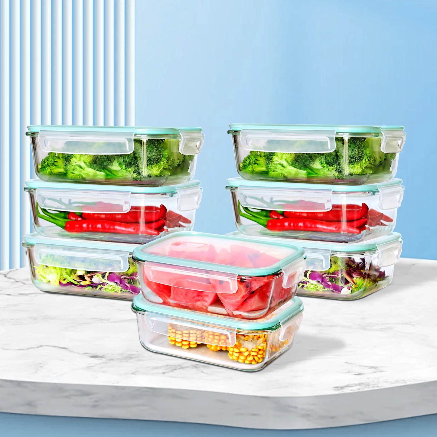 SIAZIH High Borosilicate Glass Food Storage Container With Lid Microwave Heating Sealed Lunch Box Refrigerated Fresh