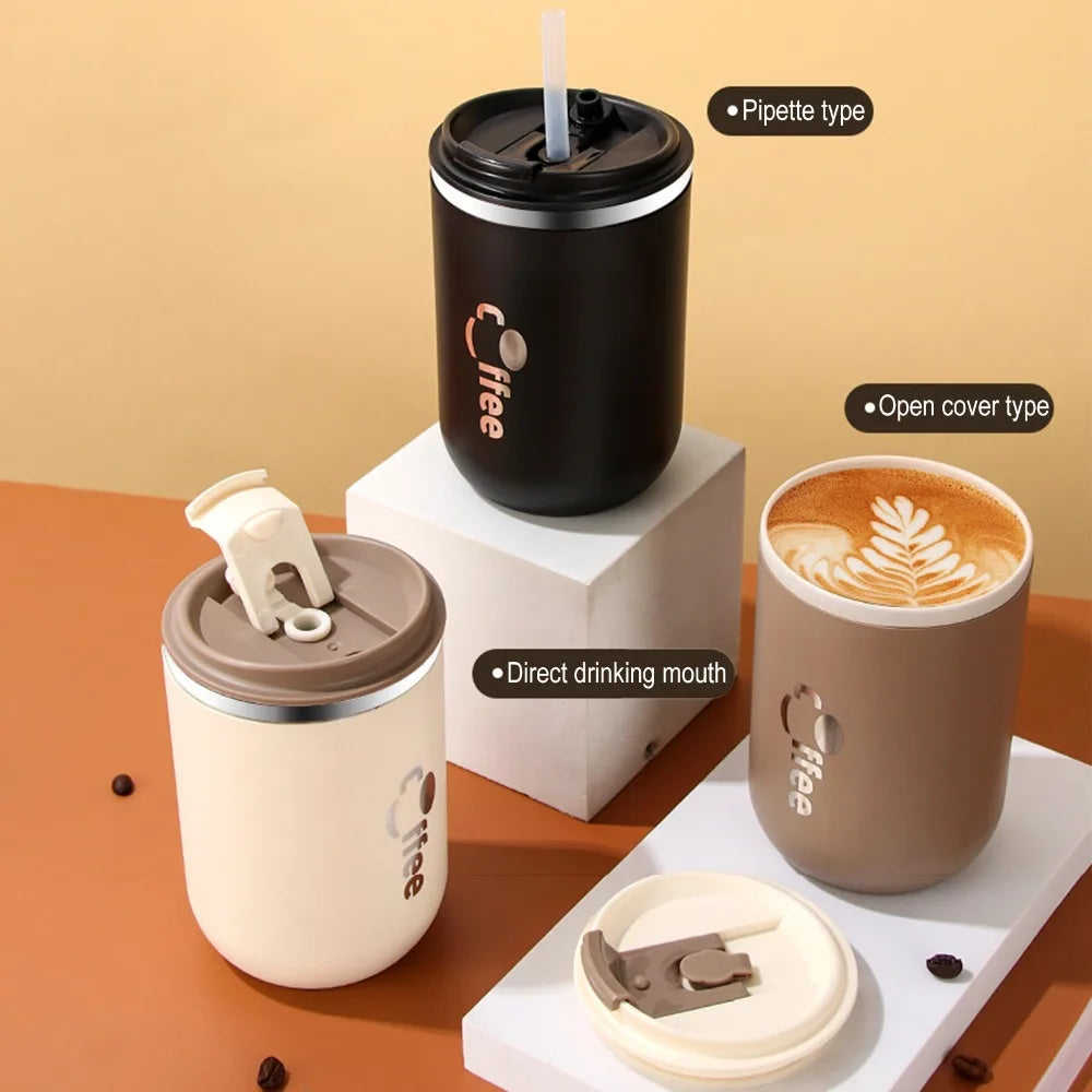 16.9oz Stainless Steel Thermos Cups Coffee Thermal Mug Leak-Proof Travel Car Vacuum Flask Insulated Cup Milk Tea Water Bottle