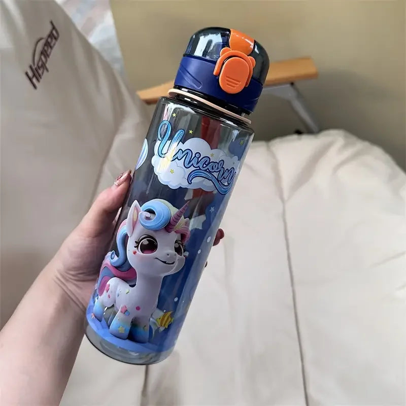 Isolierte Wasserflasche mit kosmischem Astronauten-Motiv, 700 ml, auslaufsicherer Klappdeckel, Tragegurt, tragbar, bezaubernder Aktivitätsbecher, BPA-frei