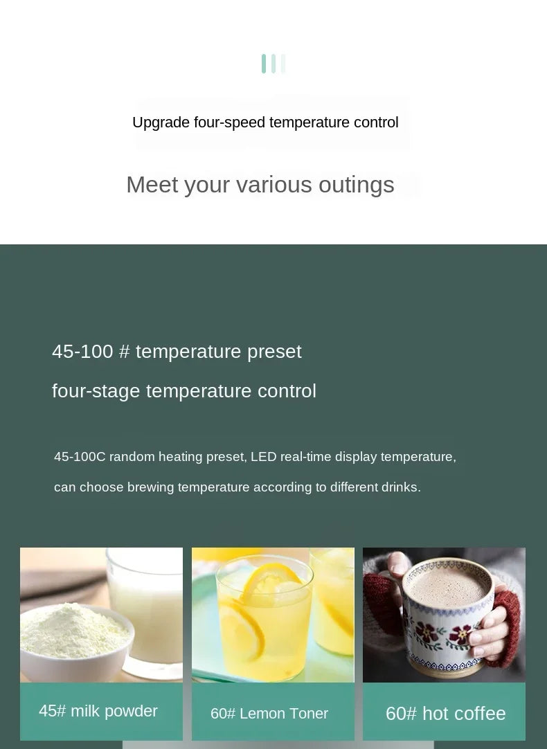 400ML Upgraded portable kettle dormitory household low-power student insulation automatic travel electric heating thermostat cup