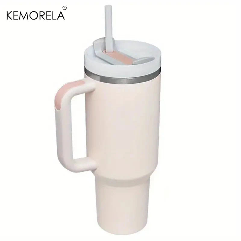 KEMORELA Tumbler With Handle Lid Straw Stainless Steel Water Bottle 887/1182ML Vacuum Thermos Cup Travel Car Coffee Mug - Gabriel