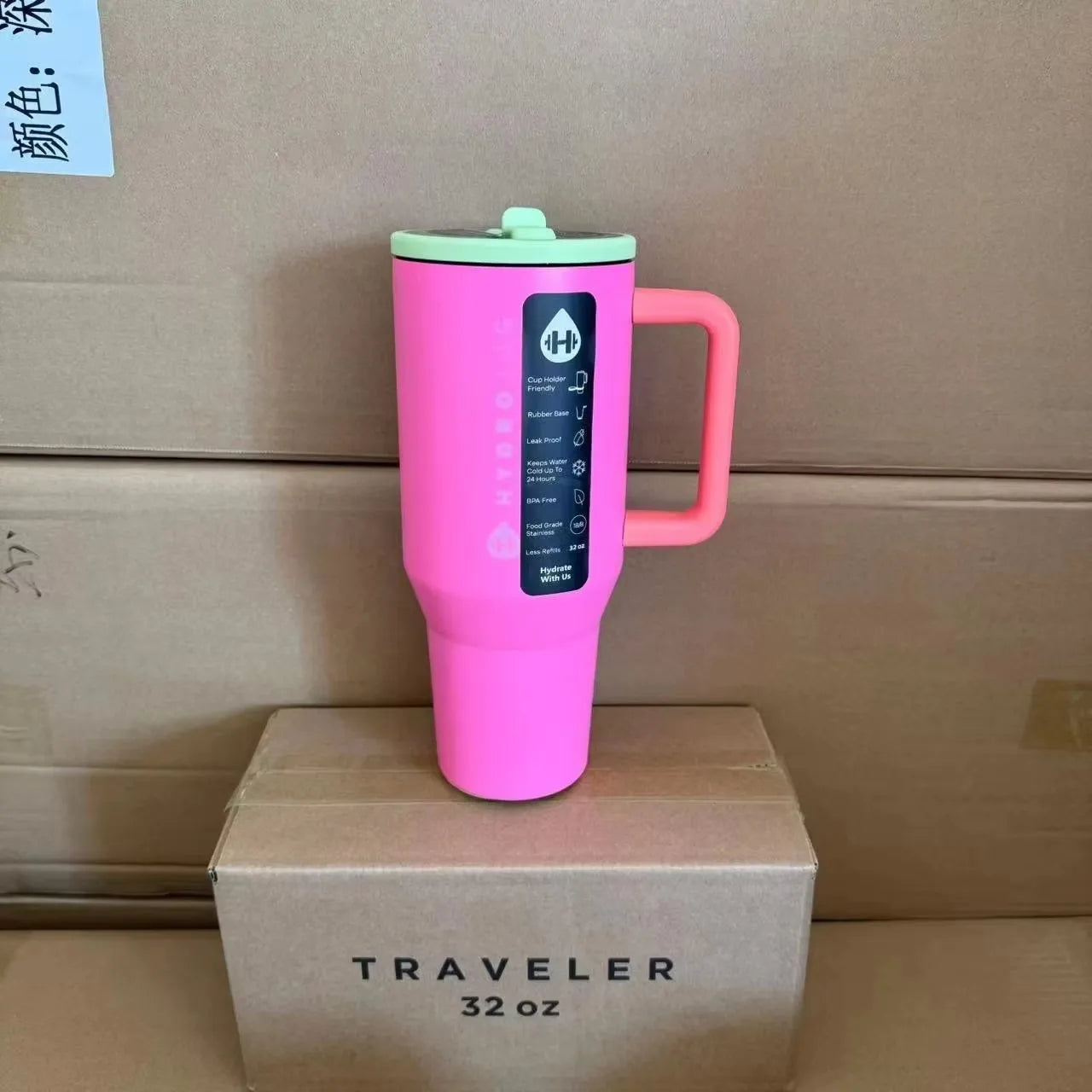 HydroJug Tumbler 32OZ/40OZ Traveler Straw Lid Stainless Steel Vacuum Insulated Car Mug Double Wall Thermal Iced Travel