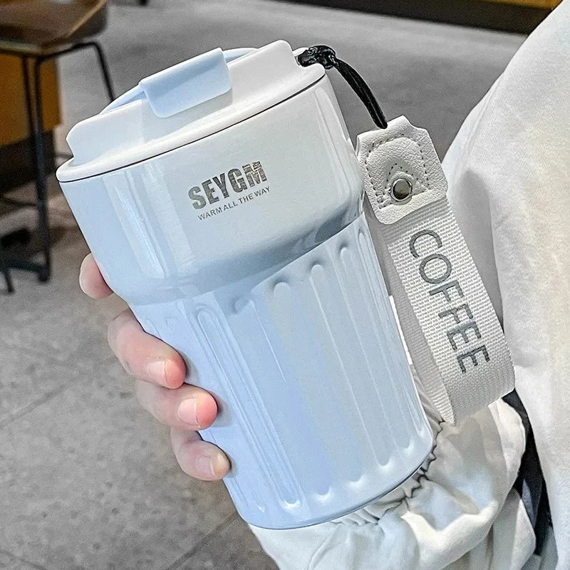 400ML Stainless Steel Leakproof Vacuum Flasks Coffee Thermos Bottle Thermal Mug Coffee Cup Outdoor Portable Drink Travel Mug