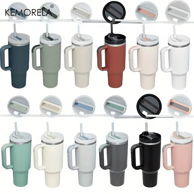 KEMORELA 30&40 oz Tumbler With Handle Lid Straw 887/1182ML Stainless Steel Water Bottle Vacuum Thermos Cup Travel Car Coffee Mug - Gabriel