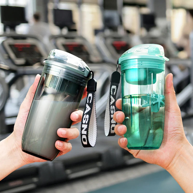 Shaker Cup Sports Fitness Water Cup With Stirring Ball Outdoor Milkshake Cup Stir Protein Powder Substitute Meal Water Bottle