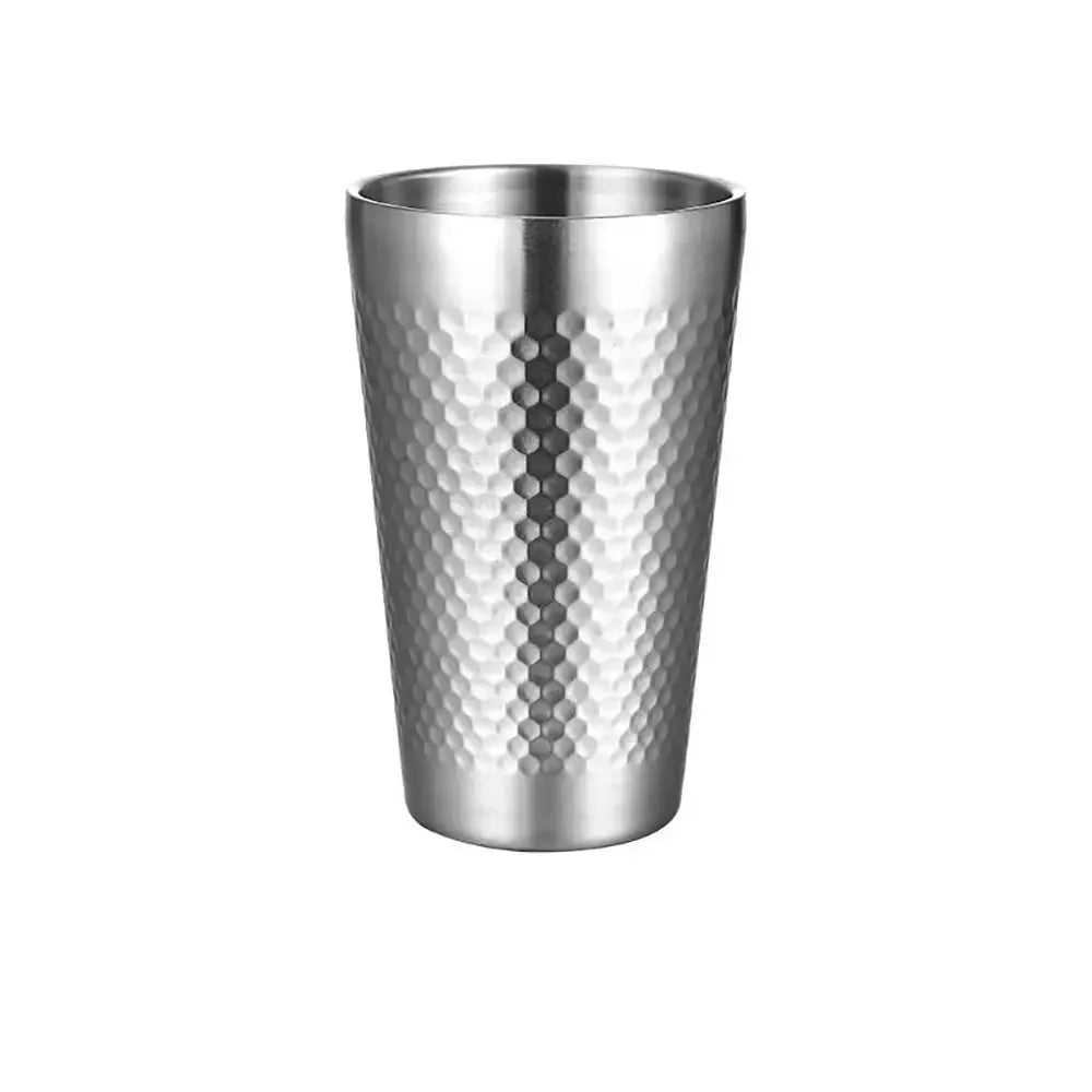 Hammered Texture Double-Wall Beer Cups Stainless Steel Anti-scalding Cold Water Drinks Cup Keep Cold Anti-fall Milk Mugs - Gabriel