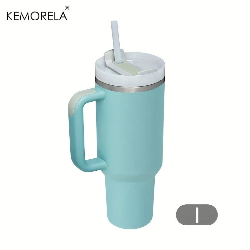 1200ML 304 Stainless Steel Insulated Water Bottle Thermal Coffee Car Cup Cold Hot Mugs Vacuum Flask With Handle Straw For Sport - Gabriel