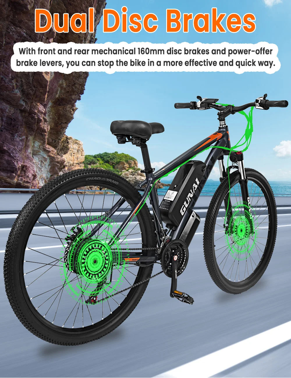 GUNAI GN29 Electric Bike 48V 750W Powerful Motor 29*2.1inch Tire Ebike for Adult 15Ah Battery 90km Max Range 50km/h Max Speed