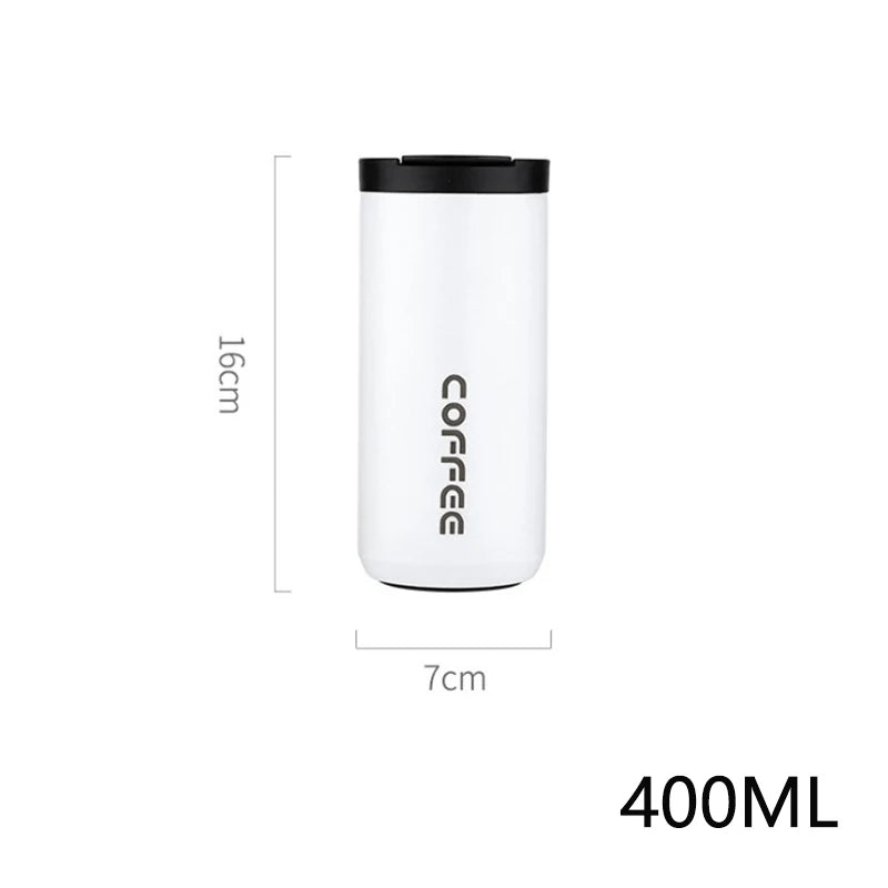 400 ml Edelstahl-Kaffee-Thermosflasche, Thermobecher, auslaufsicher, fürs Auto, Kaffeetasse, tragbare Isolierflaschen