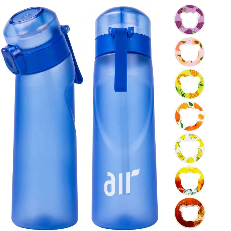 1pc Air Water Bottle With 1pc Random Flavor Pod Sports Fashion Straw Plastic Cup Leak Proof for Outdoor Sports Fitness