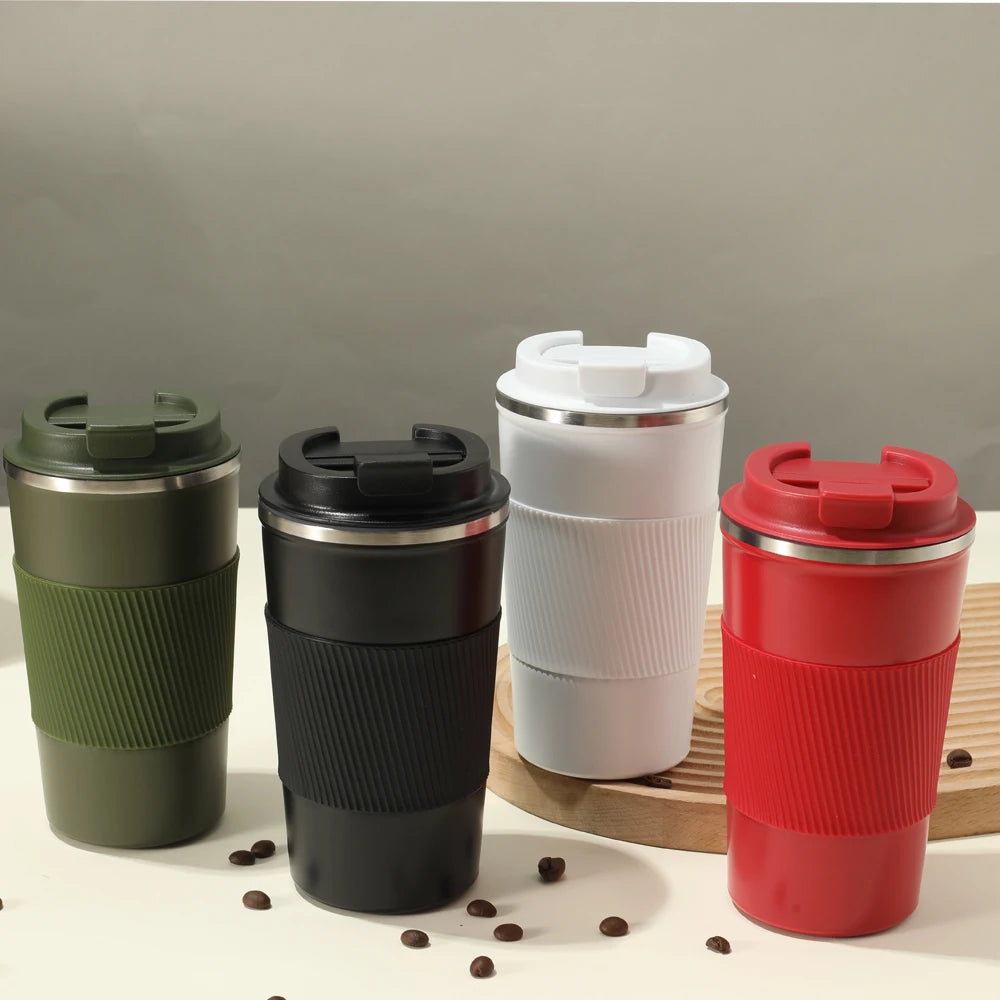 12OZ/17OZ Insulated Coffee Travel Mug Double Wall Stainless Steel Reusable Coffee Tumbler with Leakproof Lid for Ho