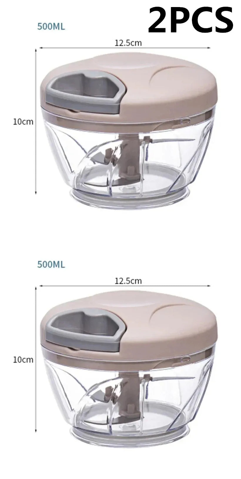 500/900 ml Knoblauchhacker, manuell drehbar, Gemüseschneider, Zerkleinerer, Schneidemaschine, Obst- und Knoblauchbrecher, Küchenhelfer, Mixer, Fleischwolf