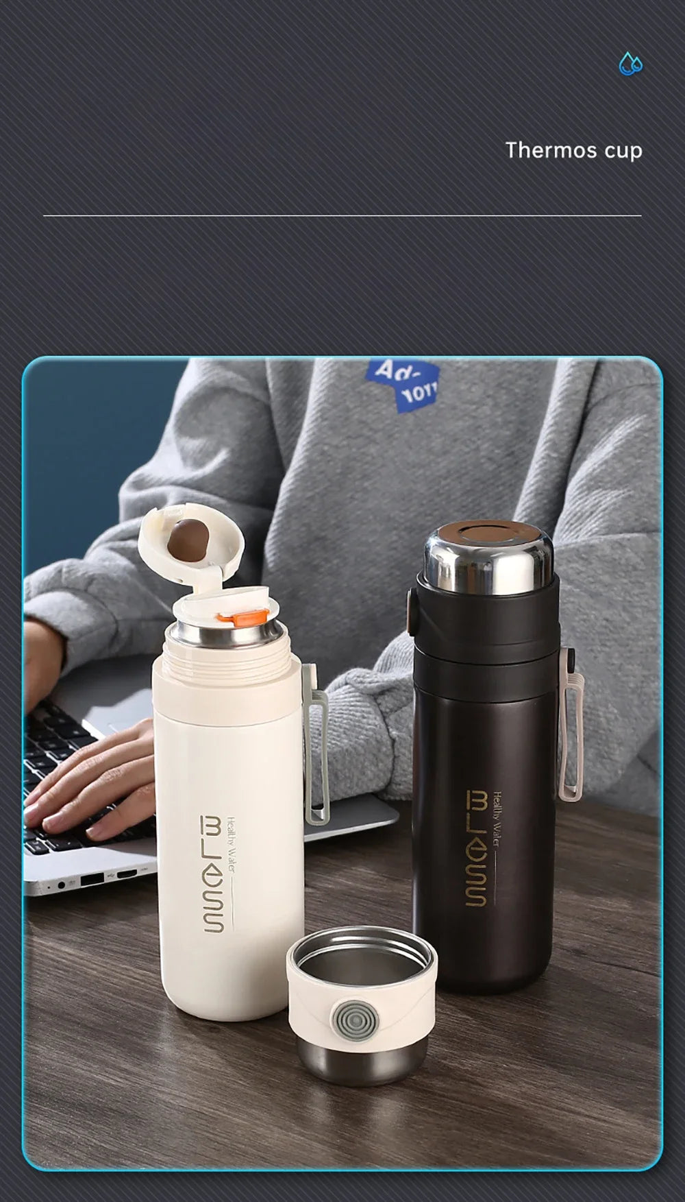 Thermos Bottle Stainless Steel Vacuum Gift Cup Household 500ml Office Coffee Milk Flask Water Bottle