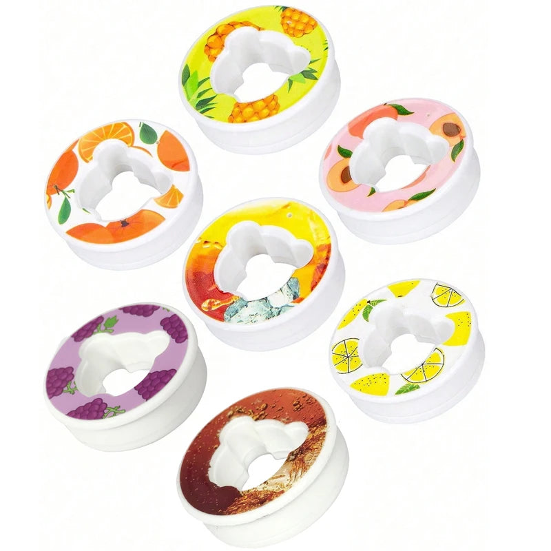 5/7pcs Bear Fruit Drink Flavor Flavor Pod Creative 0 Sugar 0 Calorie Flavor Ring For Plastic Water Bottles Sports Cup Accessorie