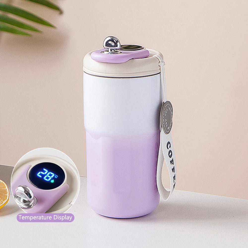 Intelligent Thermos Bottle LED Temperature Display Coffee Cup Thermos Convenient High-value Couple Cup 420ml