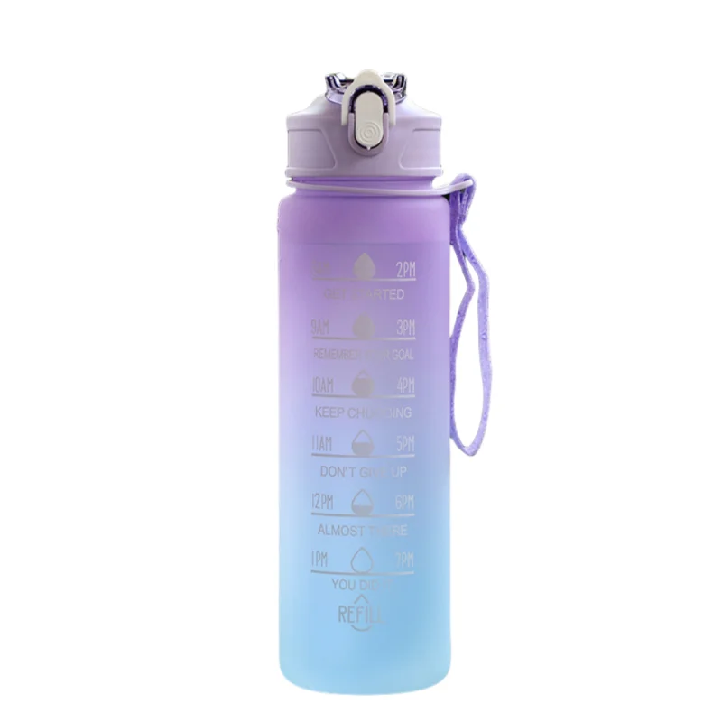 Sports Water Bottle with Time-Tracking Straw Leak Proof Locking Flip Cover for Easy Carry Ideal for Outdoor Adventures