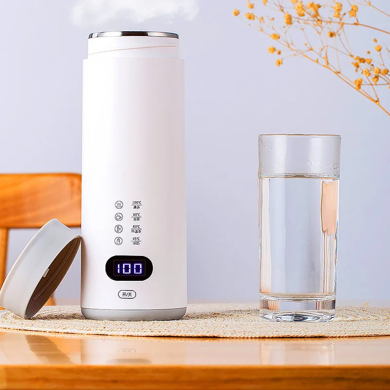 Portable Electric Kettle 400ml Automatic Shutoff Water Boiler Stainless Steel LED Baby Bottle Warmer Travel Smart Electric Cup