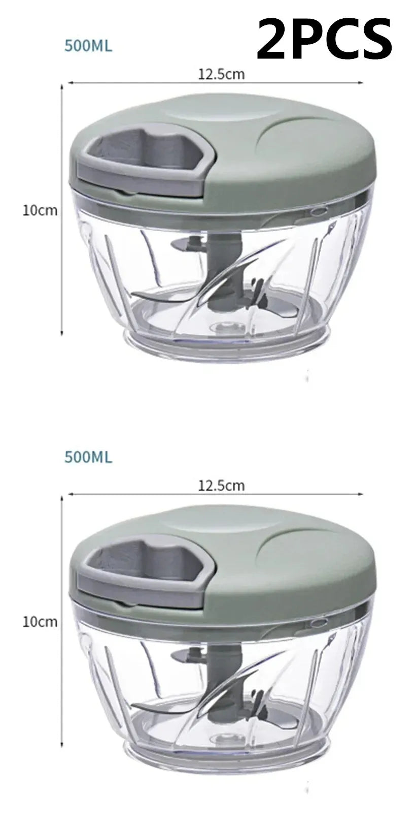 500/900 ml Knoblauchhacker, manuell drehbar, Gemüseschneider, Zerkleinerer, Schneidemaschine, Obst- und Knoblauchbrecher, Küchenhelfer, Mixer, Fleischwolf