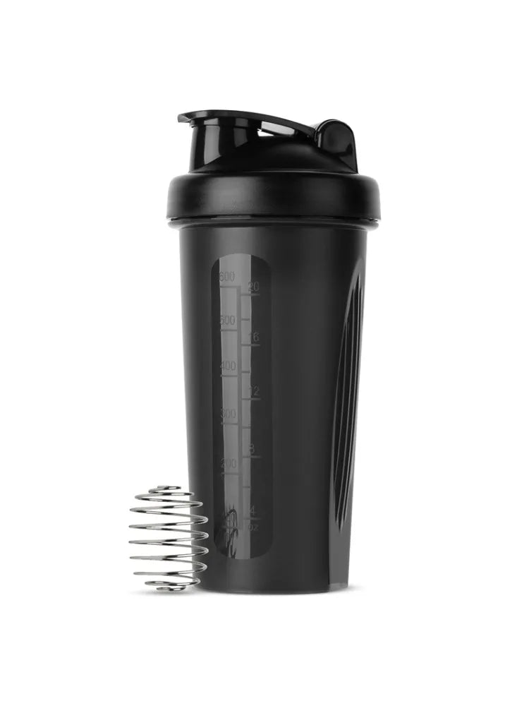 600 ml Shaker-Flasche, 20 oz Protein-Shaker, Plastikflasche, tragbare Fitnessflasche für fitnessbegeisterte Sportler