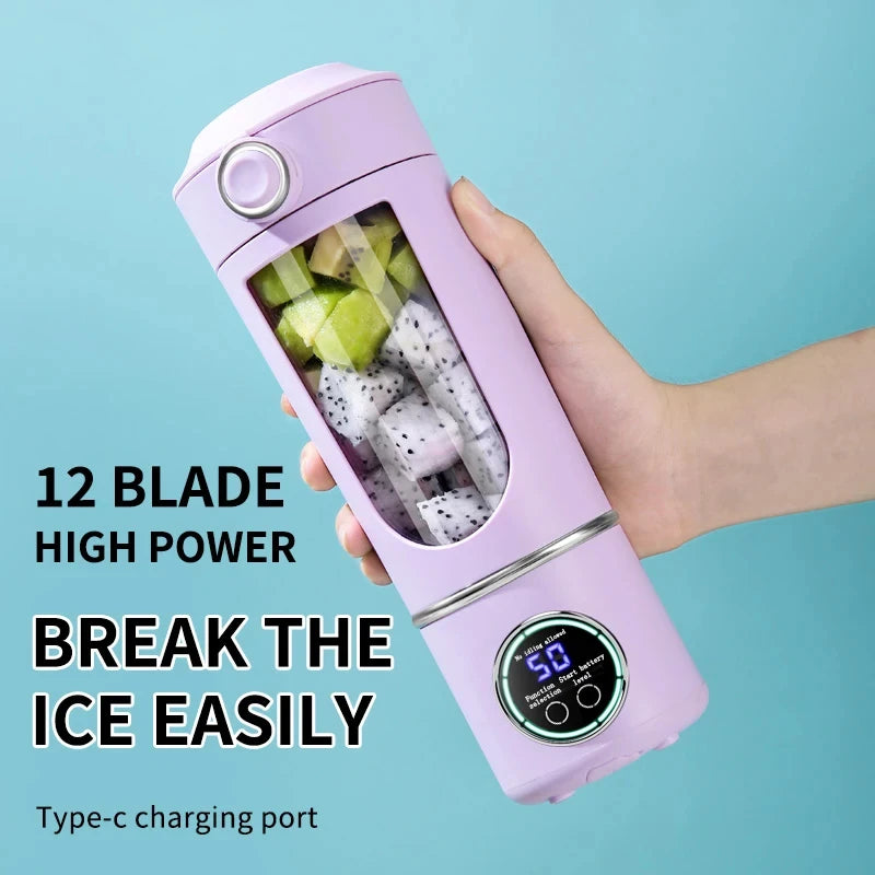 New Portable Juice Maker Blender for Shakes Smoothies 700ML Multiple Colors 12-Blades Fast Mixing 2 In 1 Blender Bottle Juicer