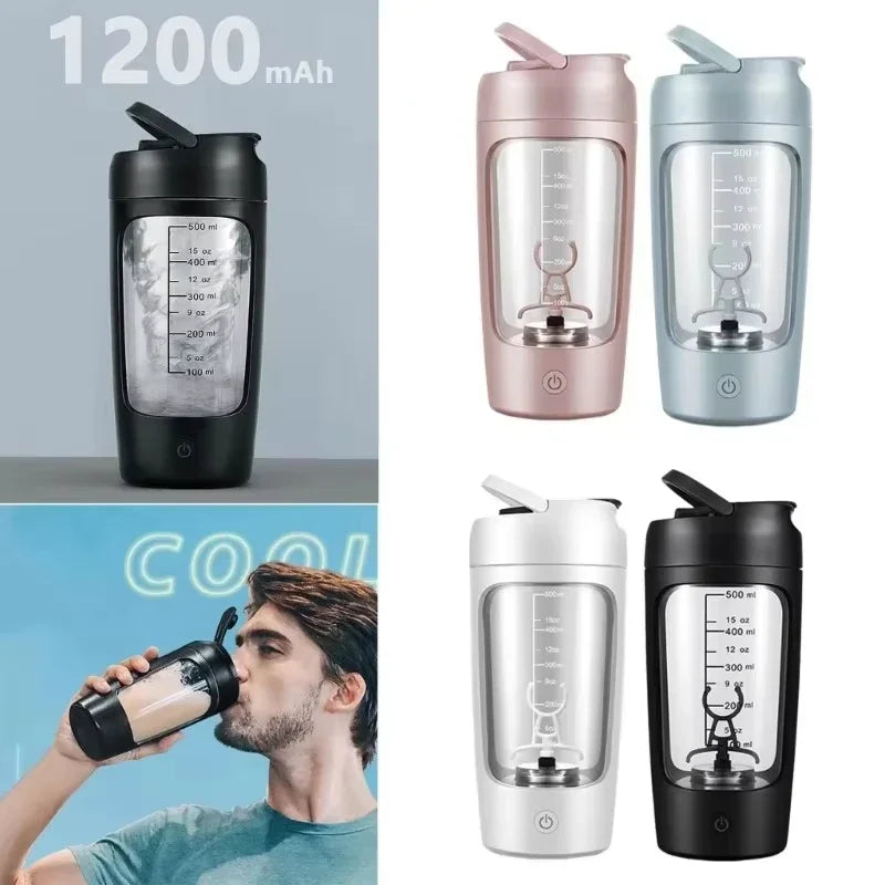 650 ml Multifunktions-Mixbecher, automatischer, tragbarer Mini-Shaker-Becher mit wiederaufladbarer Kartusche für Sport und Fitness, Proteinpulver inklusive