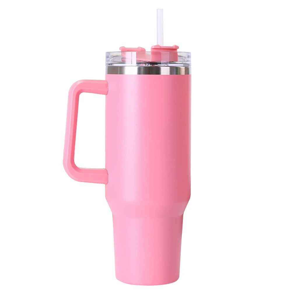 40oz Straw Insulated Tumbler with Handle Sports Water Bottle Stainless Steel Vacuum Thermal Insulated Mug for Women Men - Gabriel