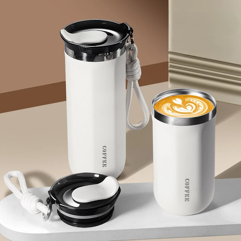 350/500ML Stainless Steel Coffee Mug Insulated Water Cup Portable Double Wall Vacuum Flask Leak-Proof with Lid Travel Coffee Cup