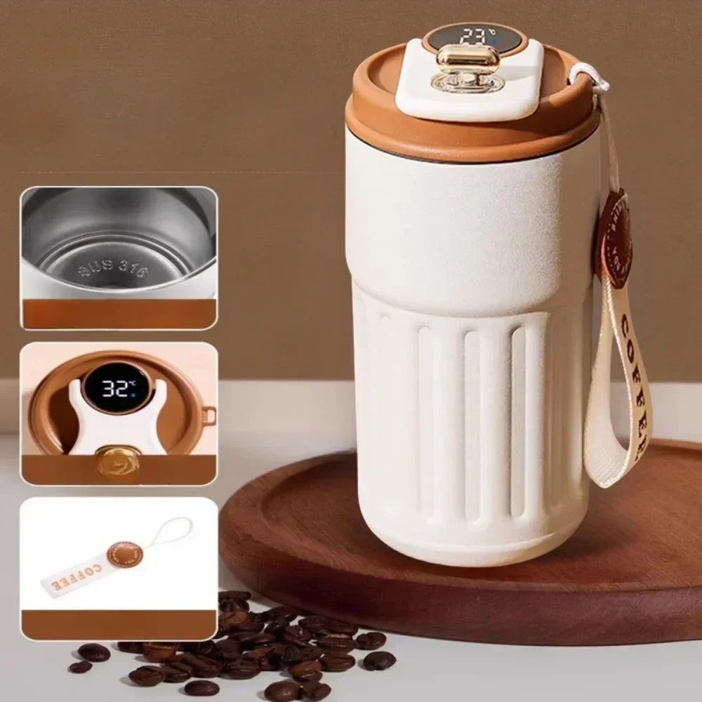 450ml Thermal Mug Thermos Bottle Smart Display Temperature 316 Stainless Steel Vacuum Cup Office Coffee Cup Business Portable