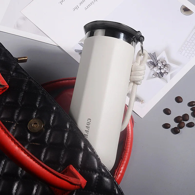 350/500ML Stainless Steel Coffee Mug Insulated Water Cup Portable Double Wall Vacuum Flask Leak-Proof with Lid Travel Coffee Cup