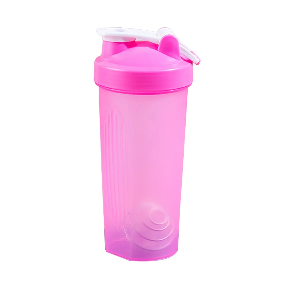 Tragbare Proteinpulver-Shaker-Flasche, 600 ml, auslaufsichere Wasserflasche für Fitnessstudio, Fitnesstraining, Sport-Shaker-Mischbecher mit Skala